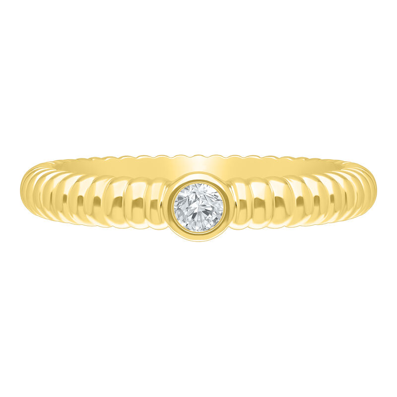 Lab Grown Diamond 1/10ctw. Bezel Fashion Ring in Gold Plated image number null